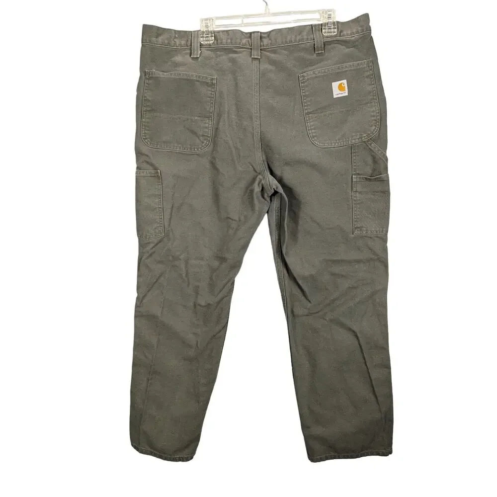 Carhartt Jeans Mens 40x30 Relaxed Fit Carpenter Pants Green Rugged Work Farm